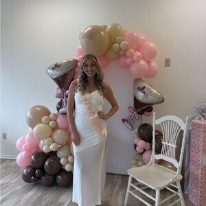 Selfie Leslie White Maxi Dress with Lace Detail